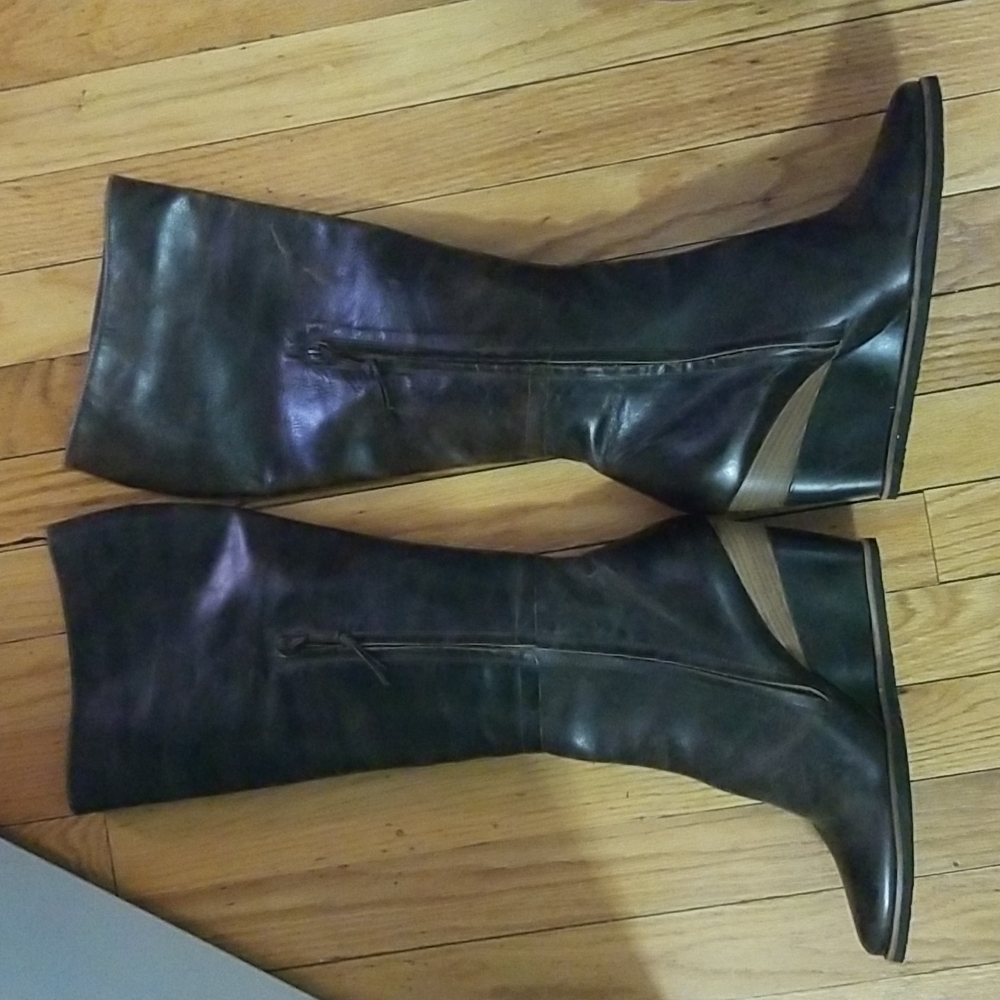 Dusica Dusica tall brown leather boots sz. 41